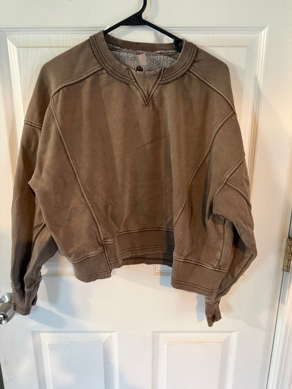 Free people Washed Brown Crewneck Sweatshirt